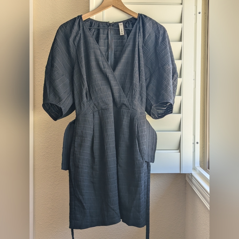 black puff sleeve dress mango size 6